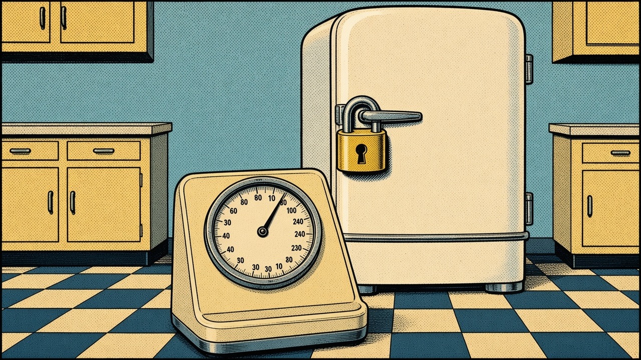 Comic: scale and locked fridge