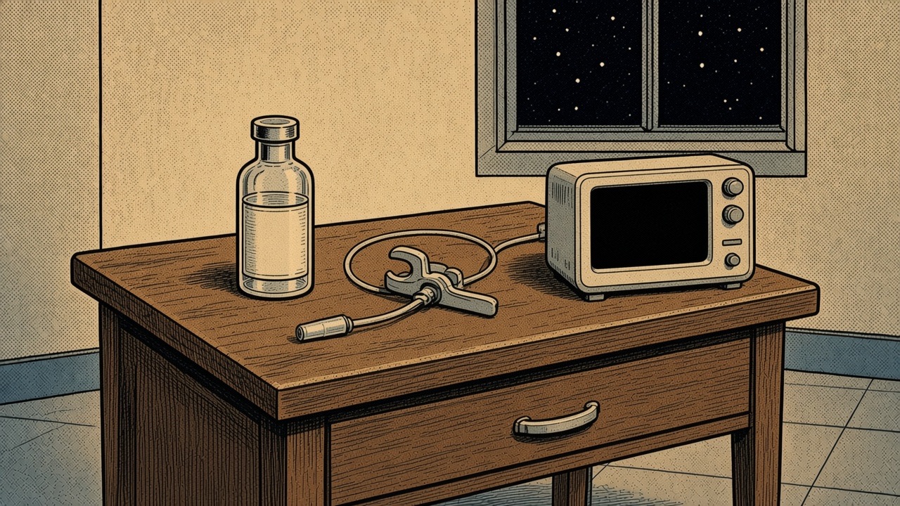 Comic: vial and sleep monitor